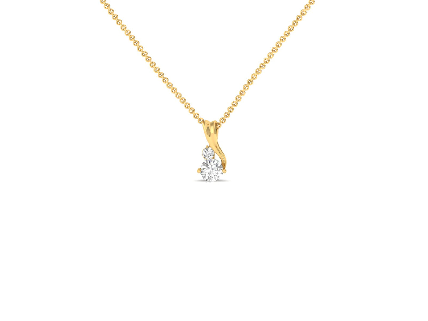 Swirl Diamond Drop Pendant (without Chain)