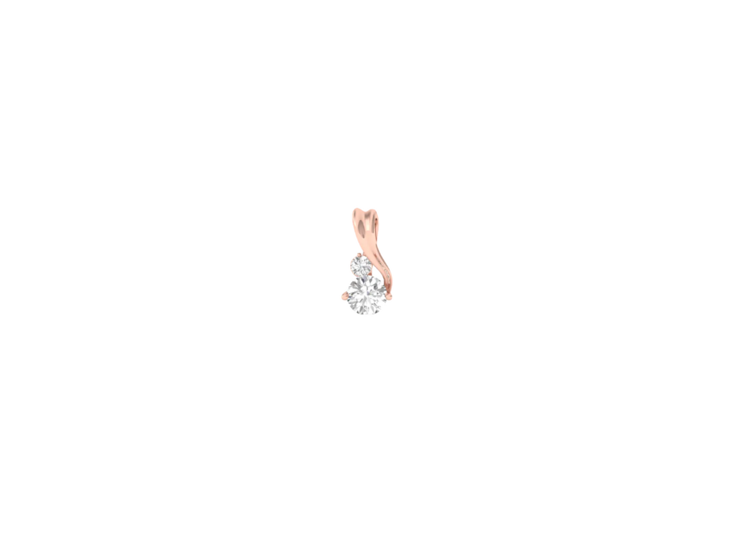 Swirl Diamond Drop Pendant (without Chain)