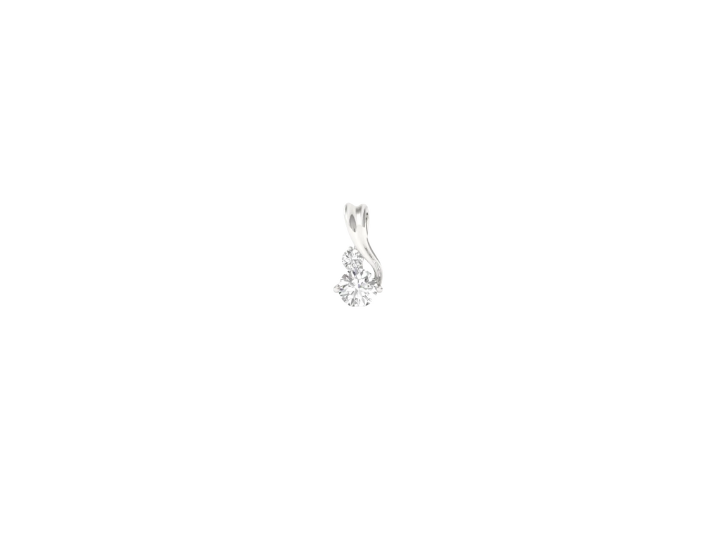 Swirl Diamond Drop Pendant (without Chain)