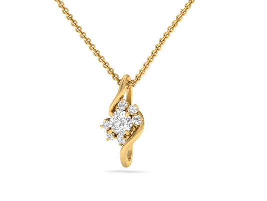 Stylized Floral Diamond Pendant (without Chain)