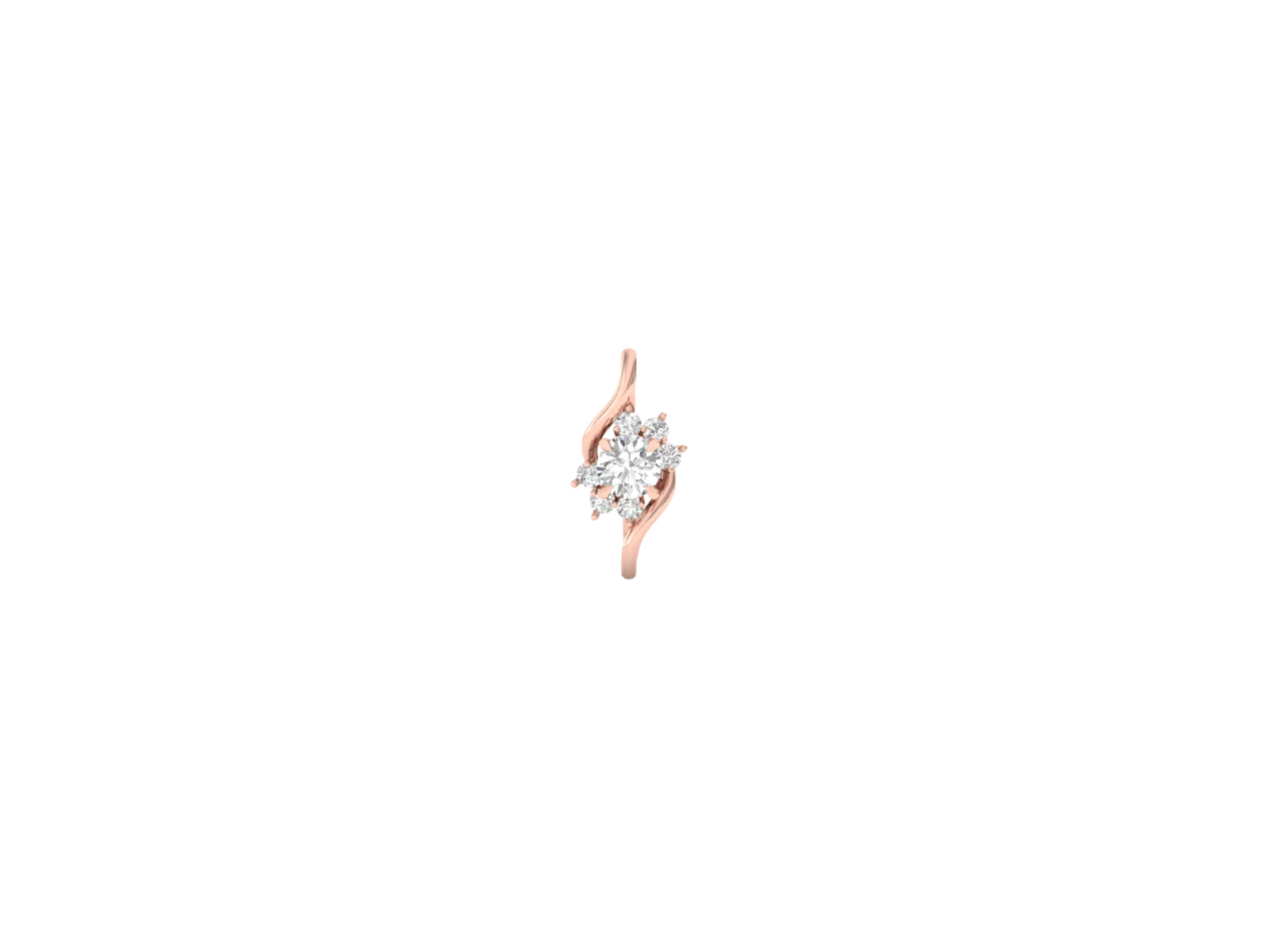 Stylized Floral Diamond Pendant (without Chain)
