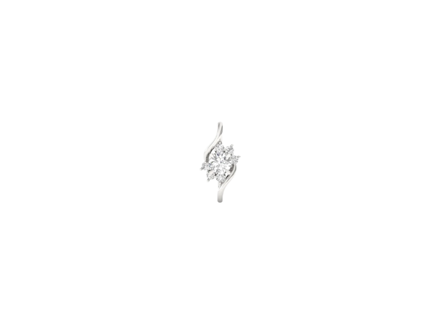 Stylized Floral Diamond Pendant (without Chain)