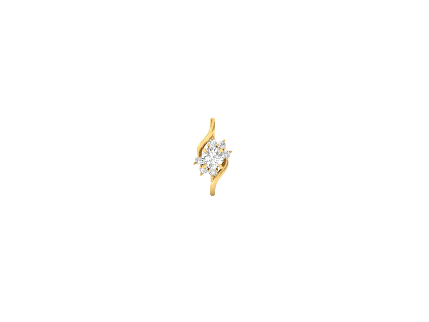 Stylized Floral Diamond Pendant (without Chain)