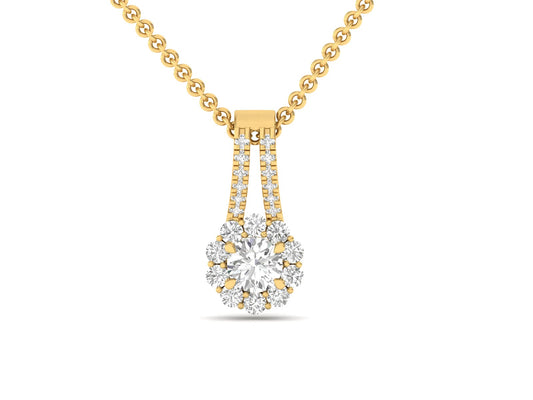 Sparkling Halo Diamond Pendant (without Chain)