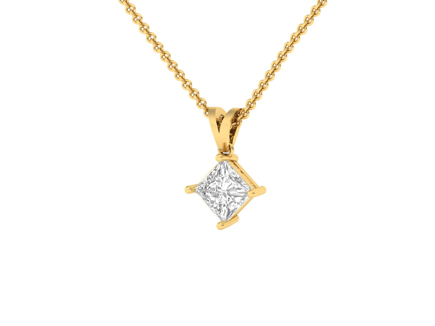 0.50 Carat Princess Solitaire Pendant (without Chain)