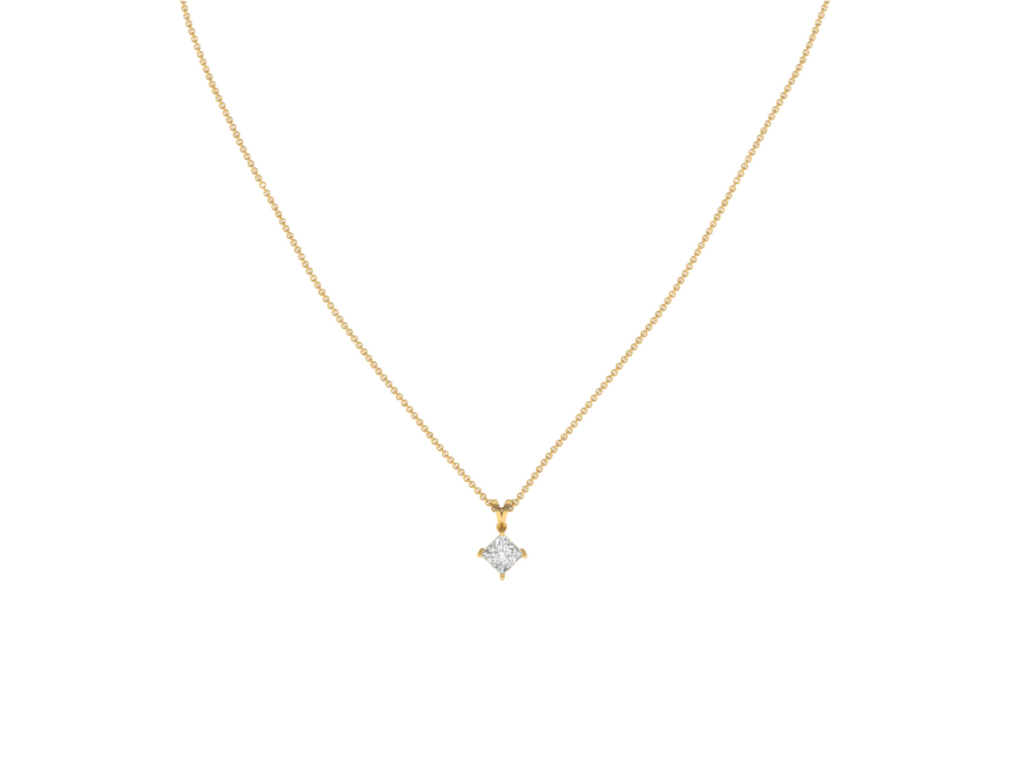 0.50 Carat Princess Solitaire Pendant (without Chain)