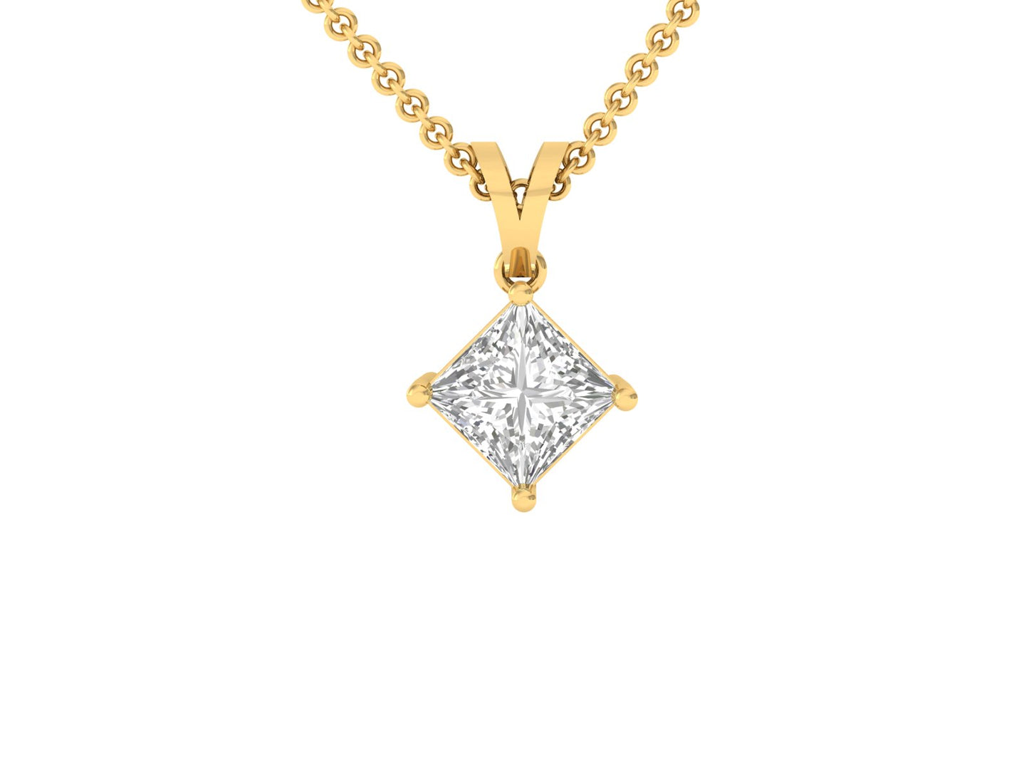 0.50 Carat Princess Solitaire Pendant (without Chain)
