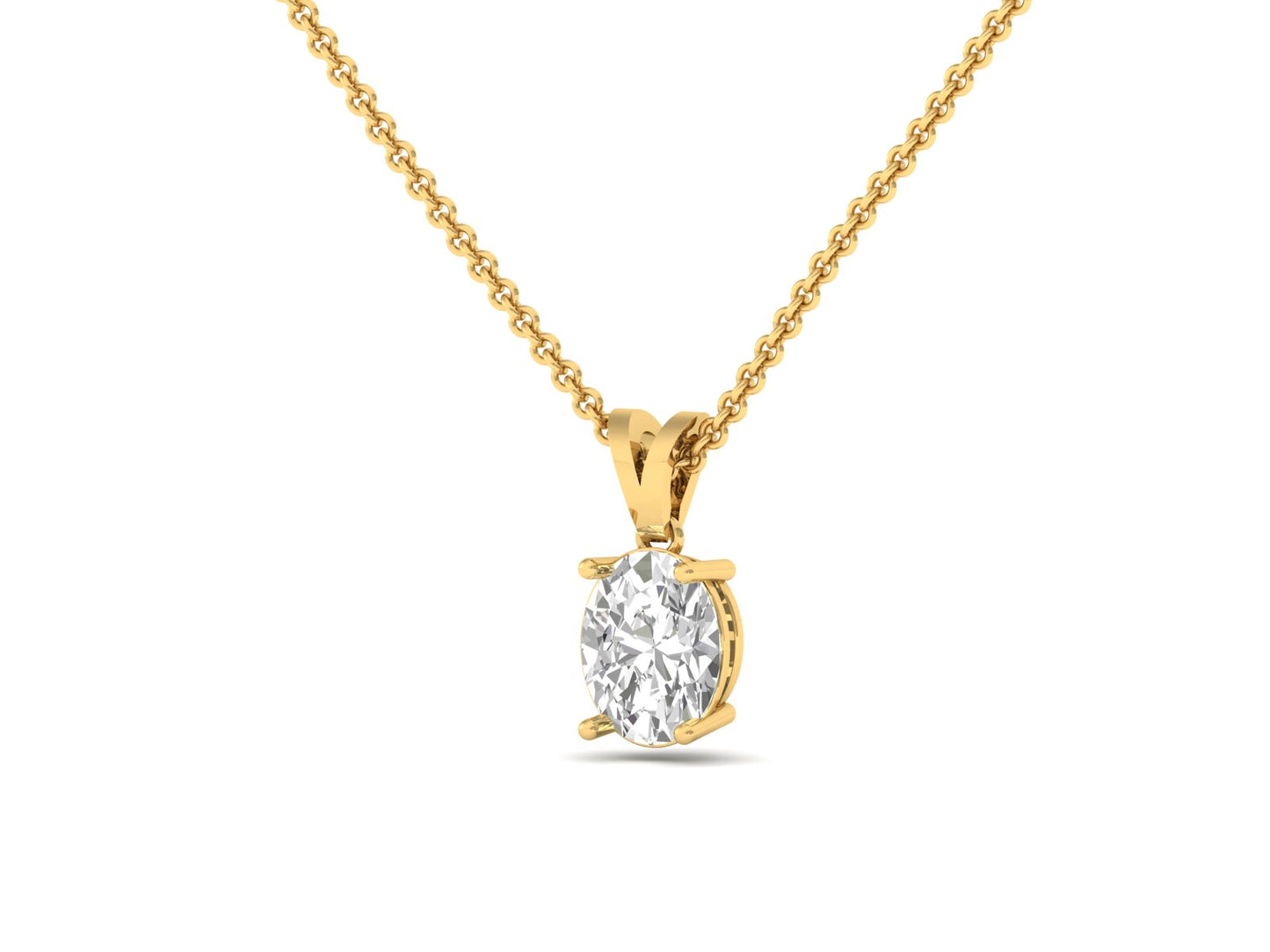 1.0 Carat Oval Solitaire Pendant (without Chain)