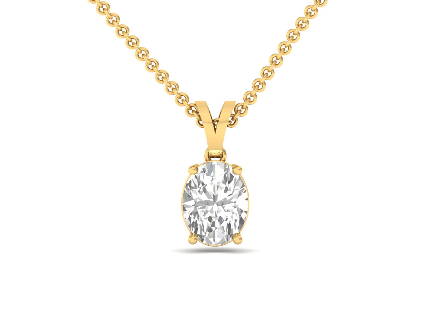 1.0 Carat Oval Solitaire Pendant (without Chain)