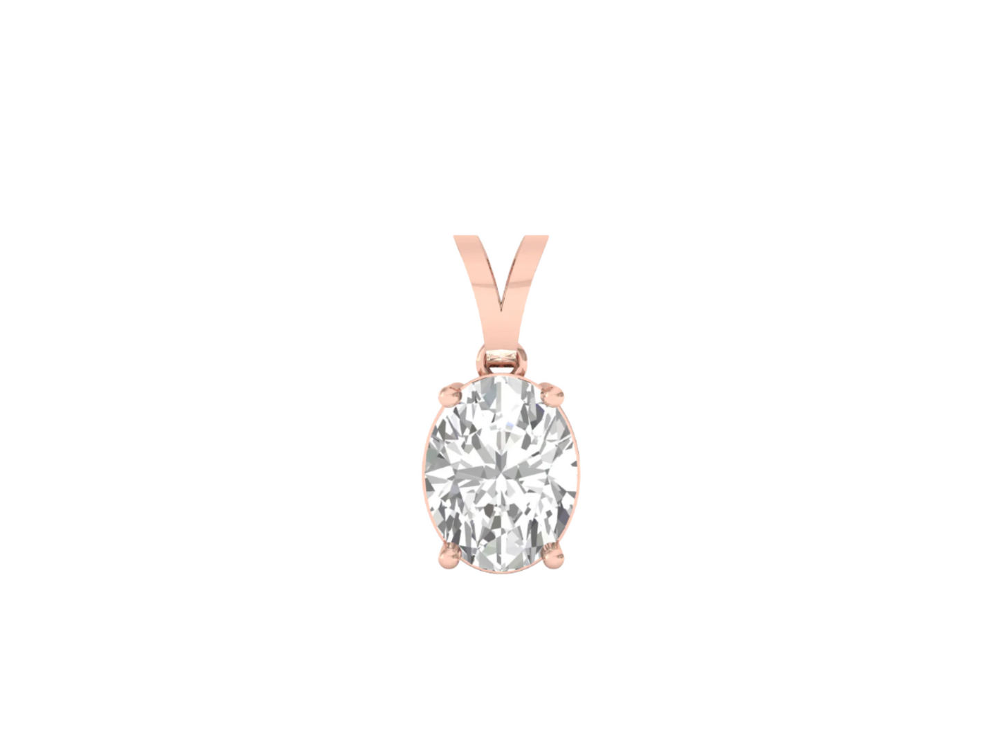 1.0 Carat Oval Solitaire Pendant (without Chain)