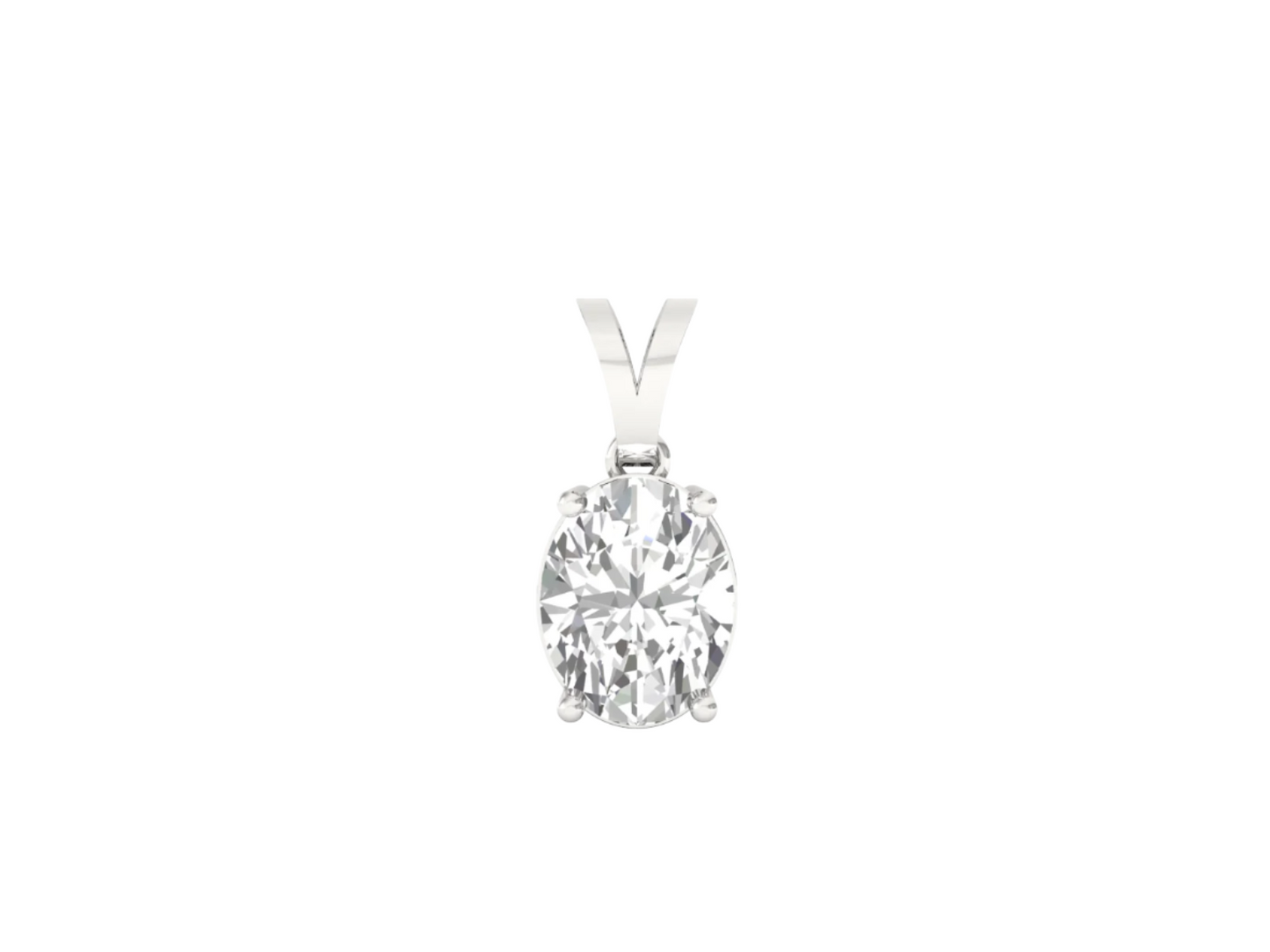 1.0 Carat Oval Solitaire Pendant (without Chain)