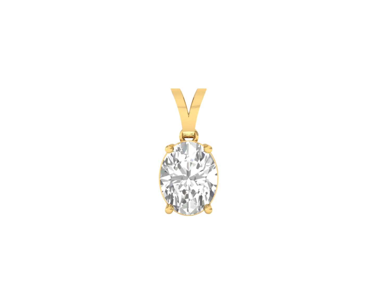 1.0 Carat Oval Solitaire Pendant (without Chain)
