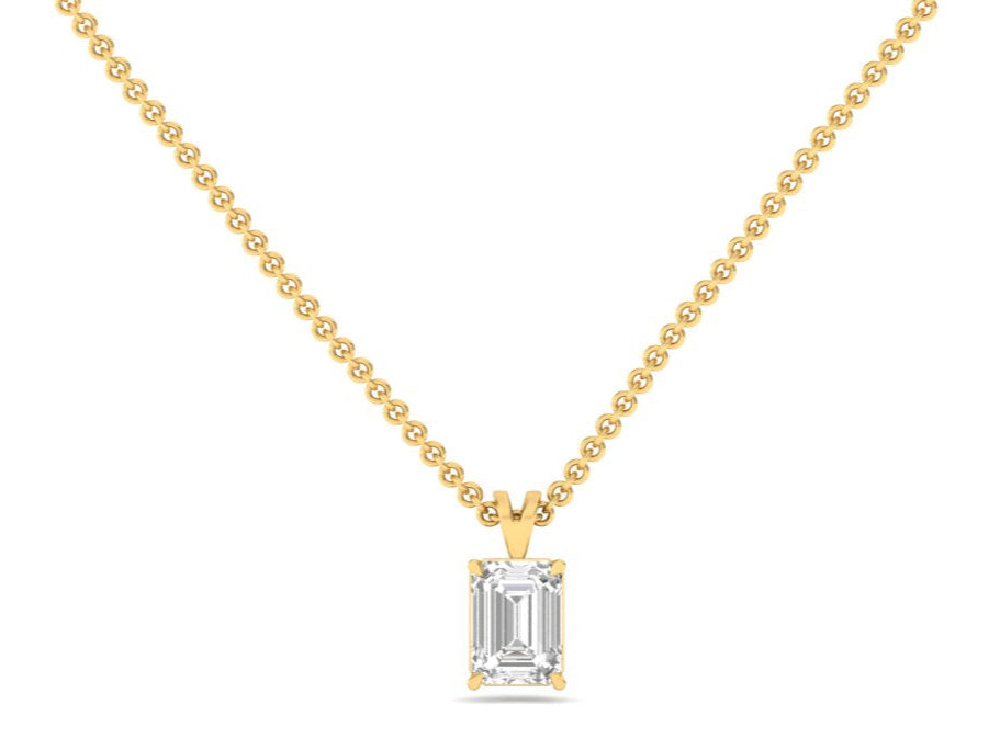 1.0 Carat Emerald Solitaire Pendant (without Chain)
