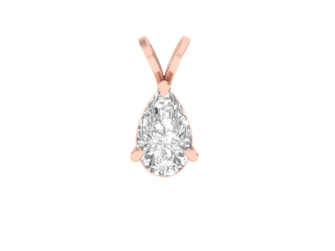 1.0 Carat Pear Solitaire Pendant (without Chain)