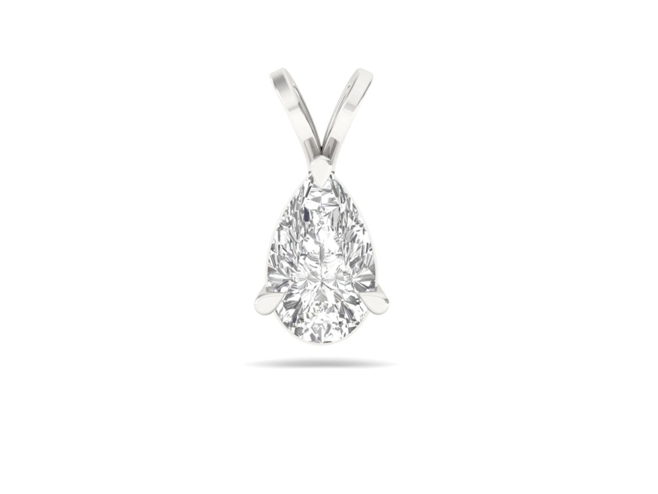 1.0 Carat Pear Solitaire Pendant (without Chain)