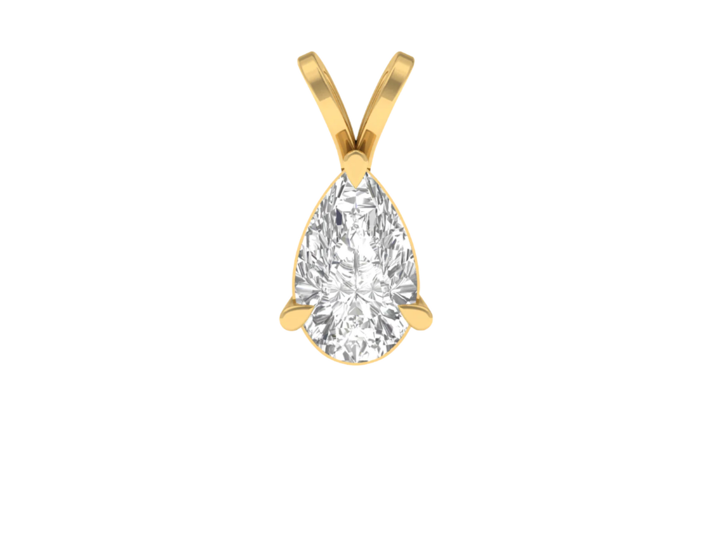 0.50 Carat Pear Solitaire Pendant (without Chain)