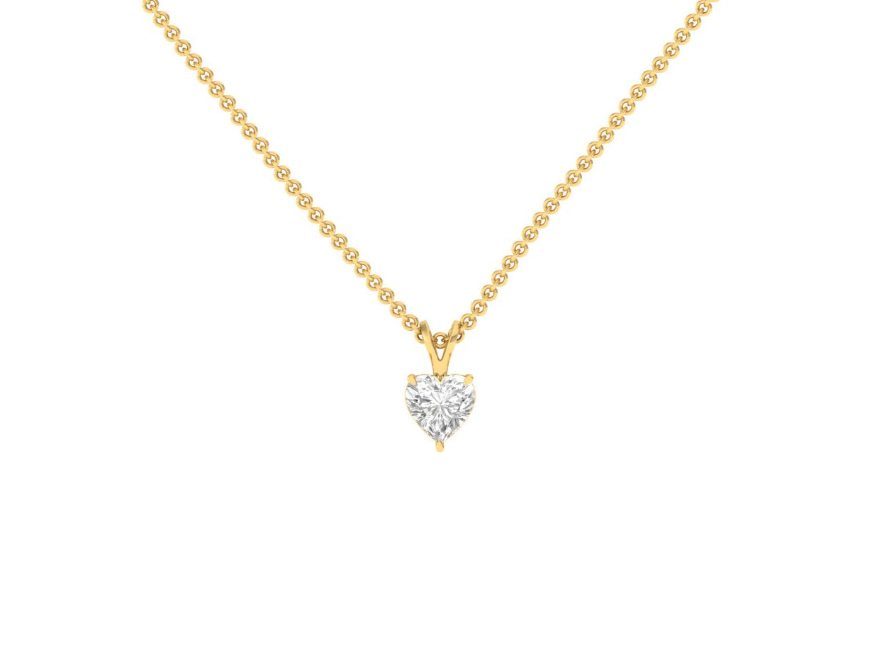1.0 Carat Heart Solitaire Pendant (without Chain)