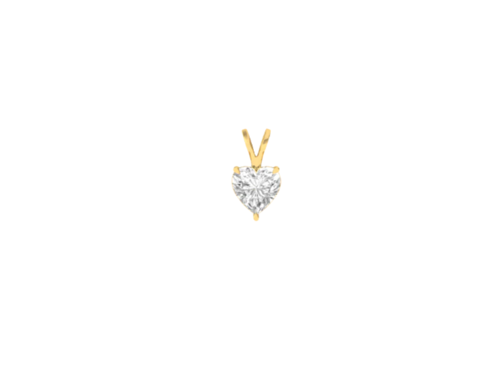 1.0 Carat Heart Solitaire Pendant (without Chain)