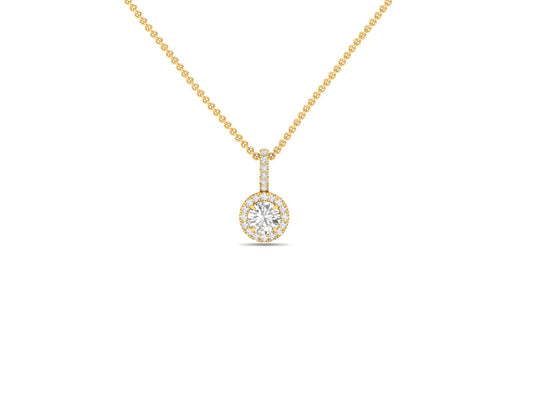 Dazzling Round Halo Diamond Pendant (without Chain)