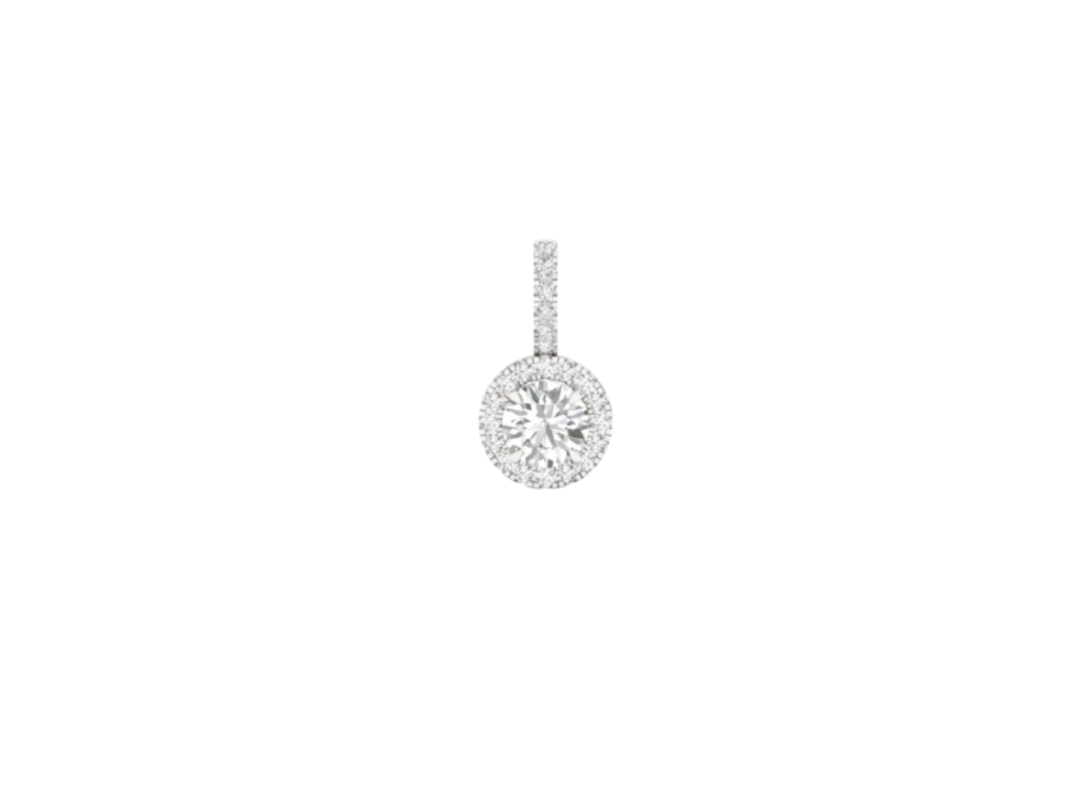 Dazzling Round Halo Diamond Pendant (without Chain)