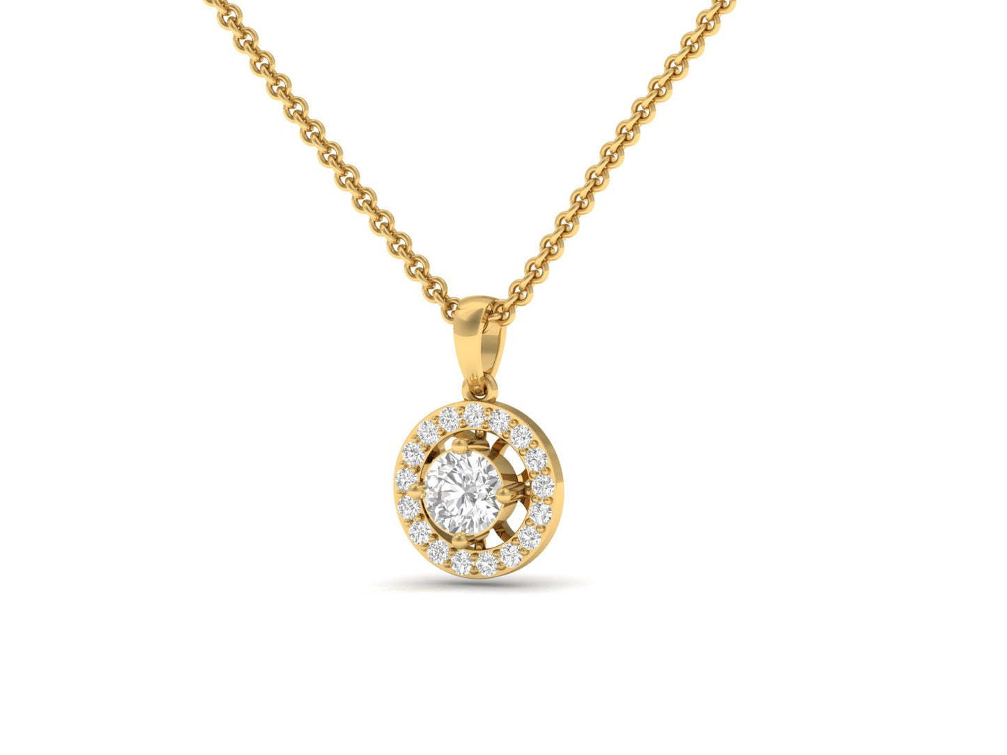 Sparkling Round Diamond Halo Pendant (without Chain)