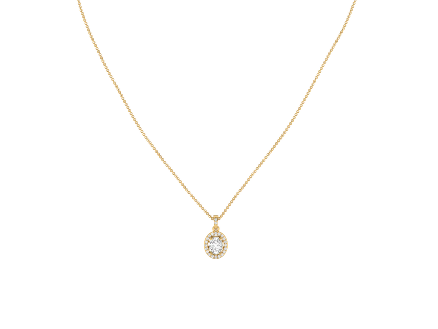 Sparkling Round Diamond Halo Pendant (without Chain)