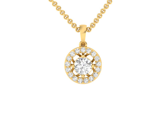 Sparkling Round Diamond Halo Pendant (without Chain)