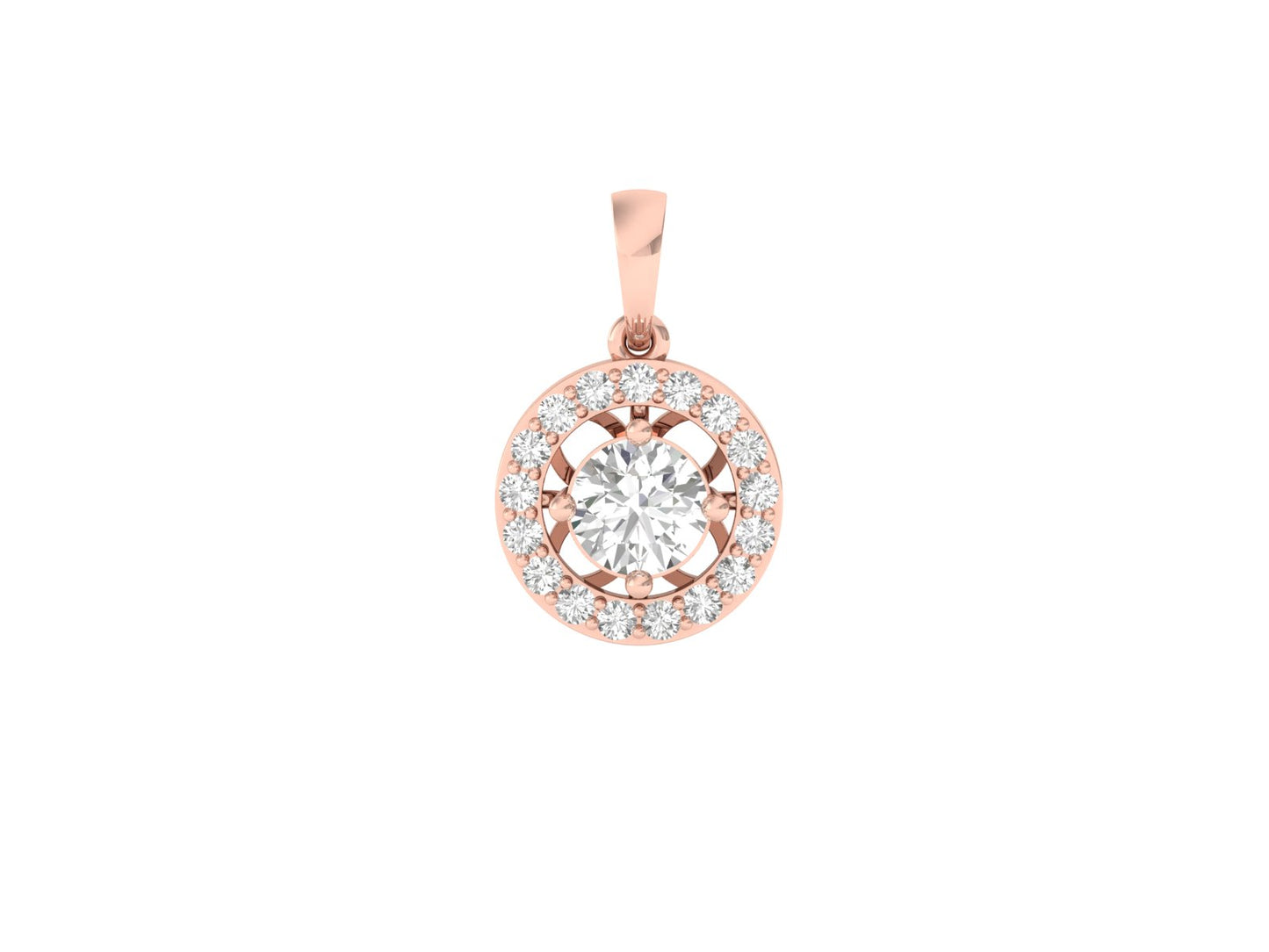 Sparkling Round Diamond Halo Pendant (without Chain)