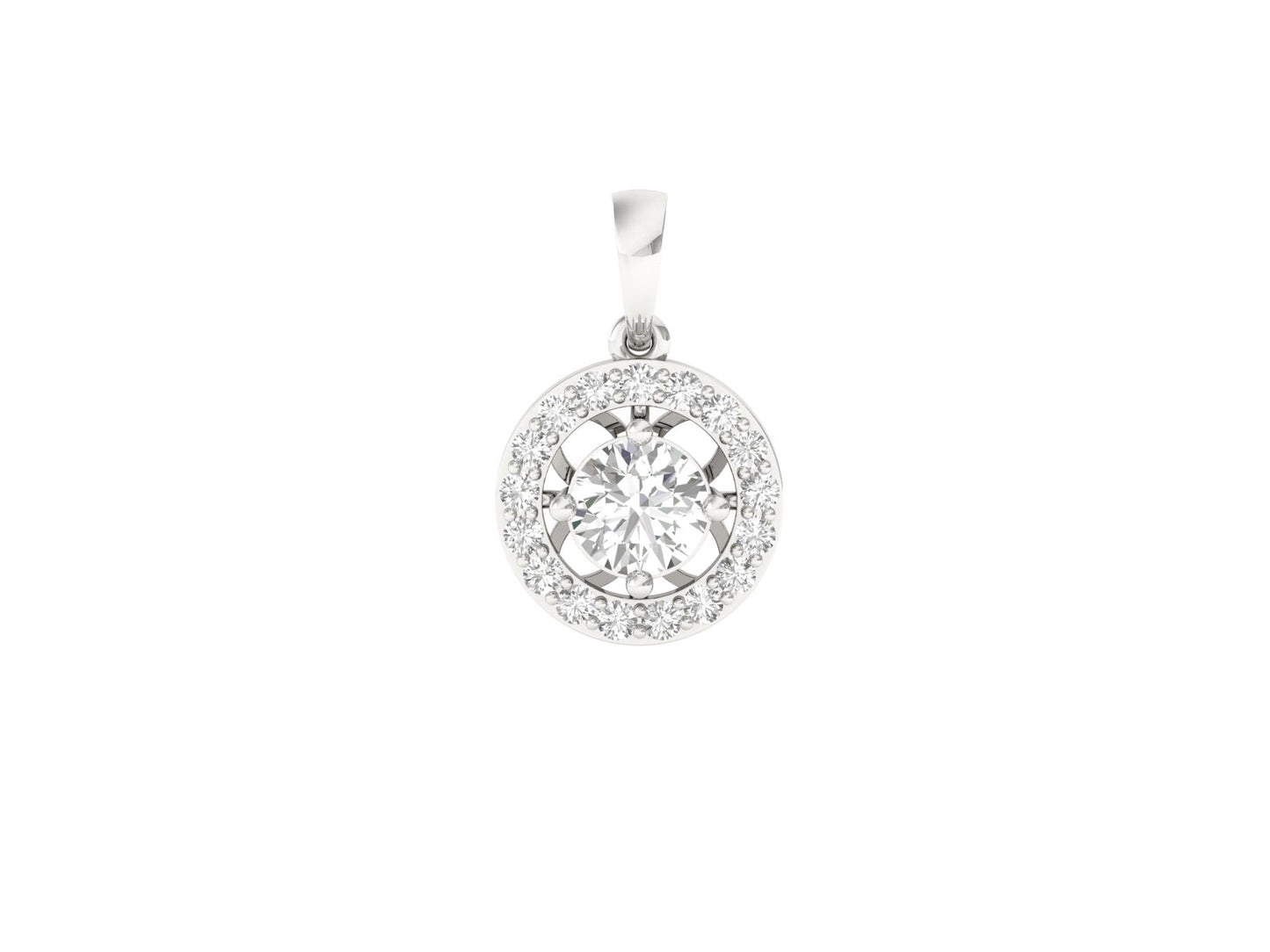 Sparkling Round Diamond Halo Pendant (without Chain)