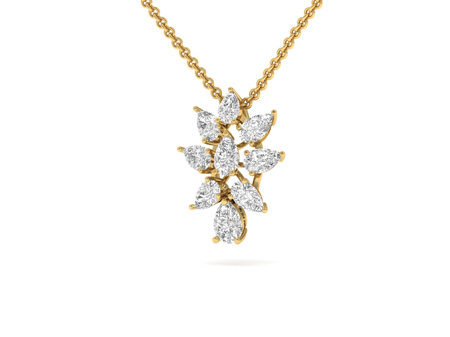 Elegant Diamond Starburst Pendant (without Chain)