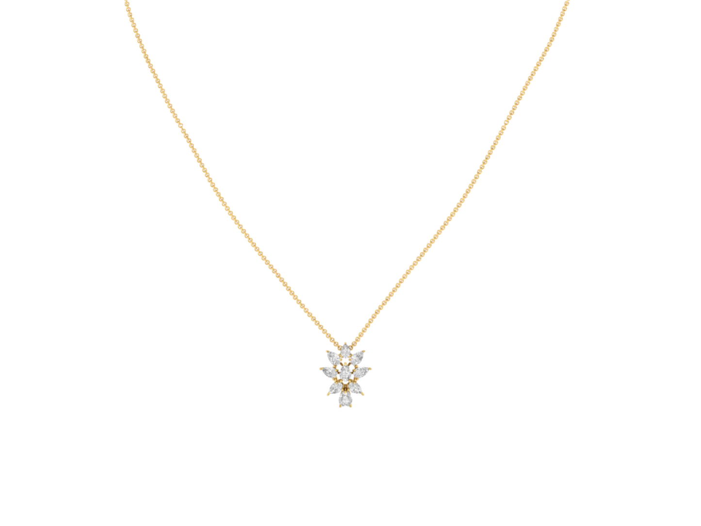Elegant Diamond Starburst Pendant (without Chain)