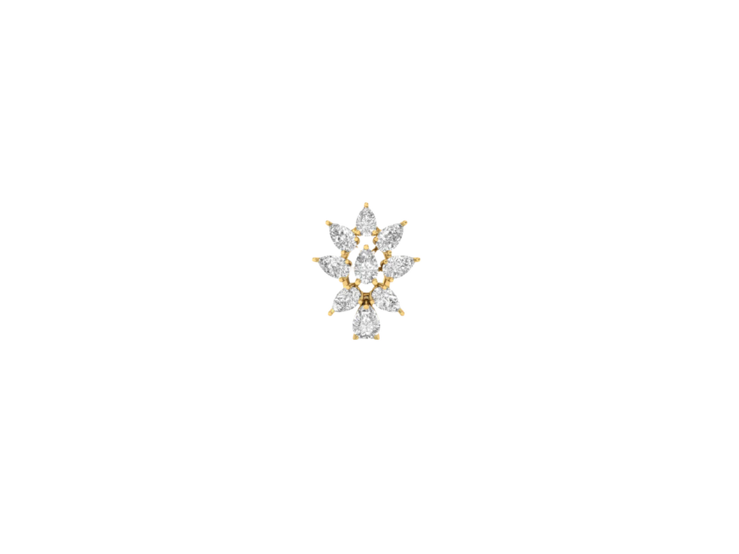 Elegant Diamond Starburst Pendant (without Chain)