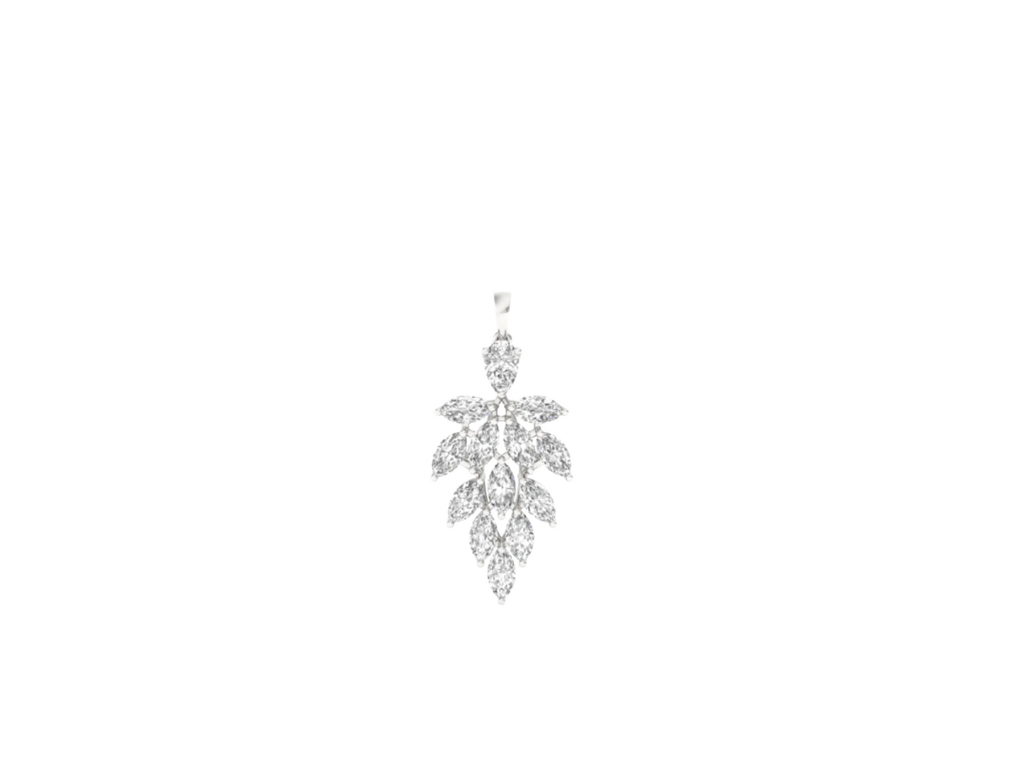 Marquise-Pear Cut Diamond Cluster Pendant (without Chain)