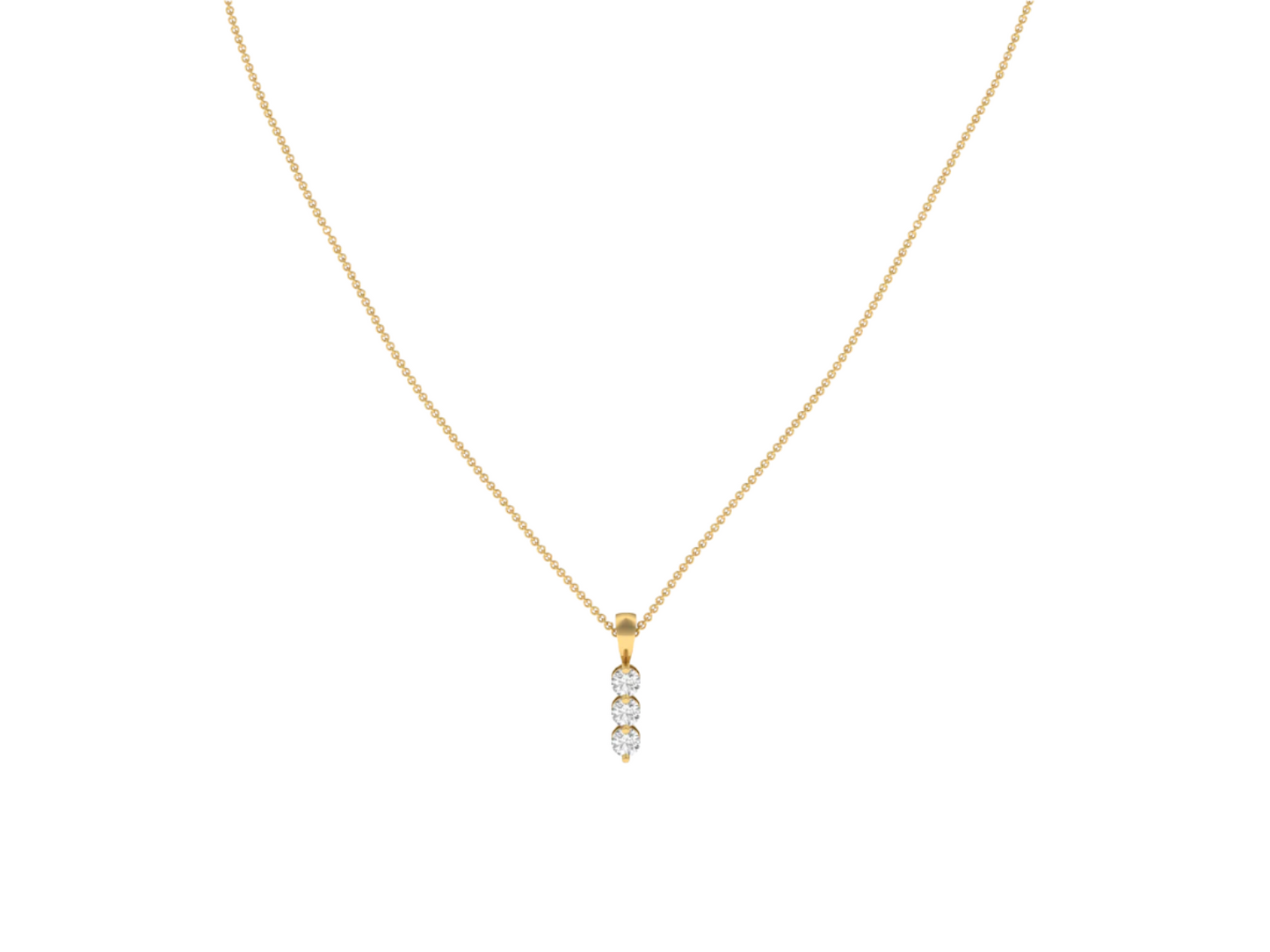 Trio Diamond Drop Pendant (without Chain)