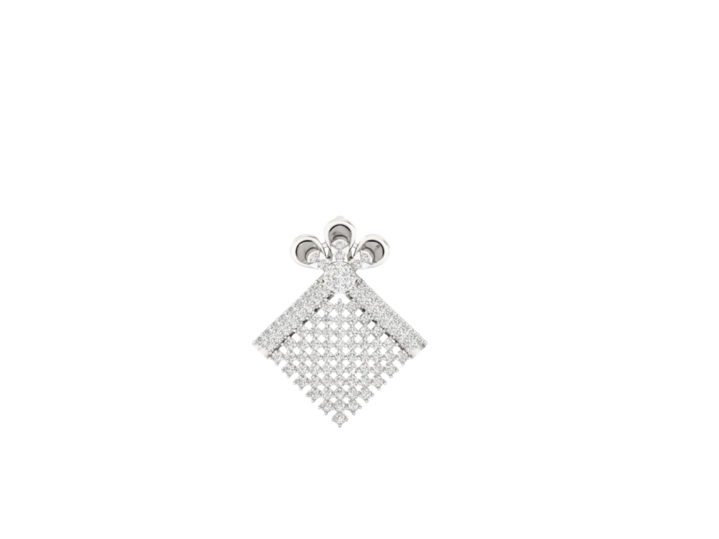 Elegant Diamond Geometric Design Pendant (without Chain)