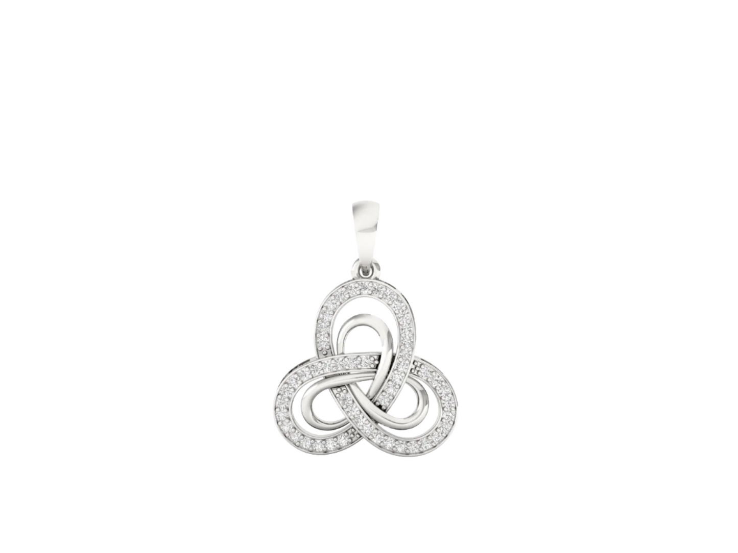 Diamond Accented Trinity Knot Pendant (without Chain)