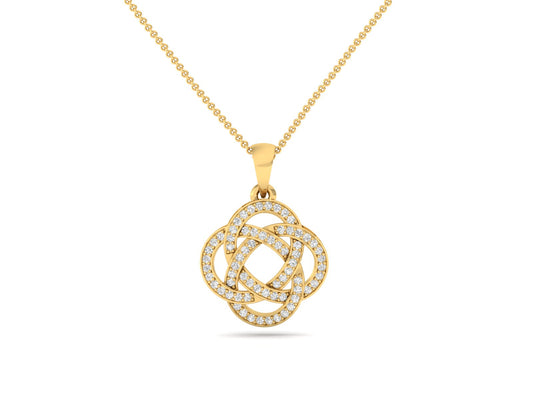 Diamond Accented Quatrefoil Knot Pendant (without Chain)