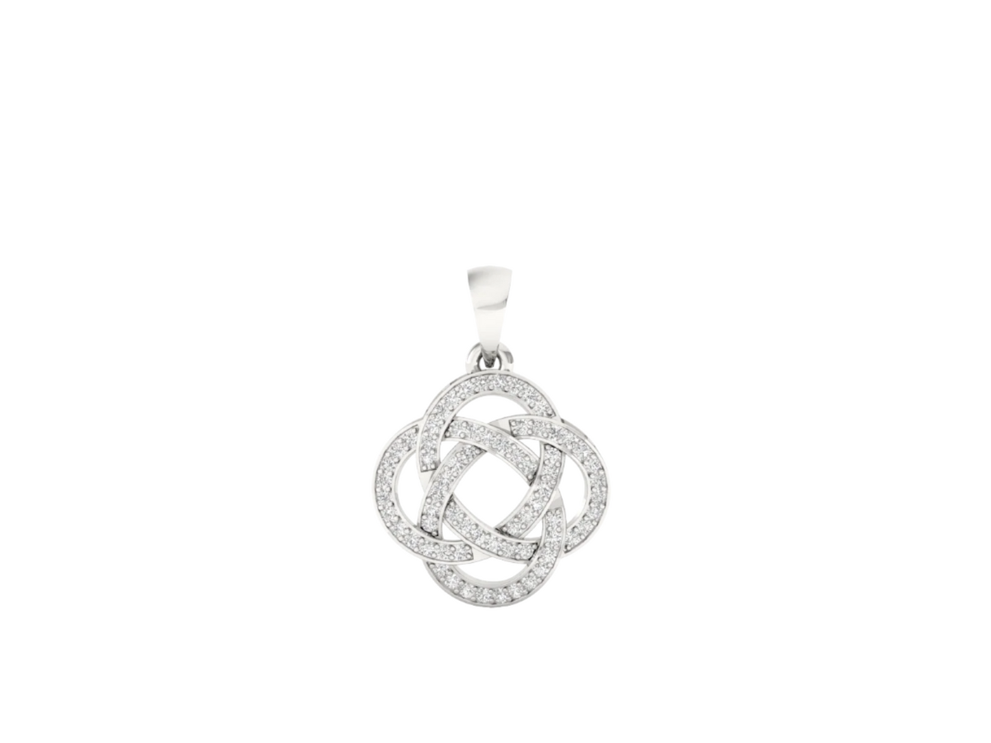 Diamond Accented Quatrefoil Knot Pendant (without Chain)
