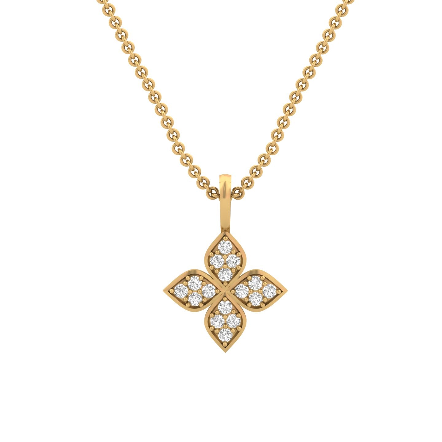 Princess Flower Diamond Pendant (without Chain)