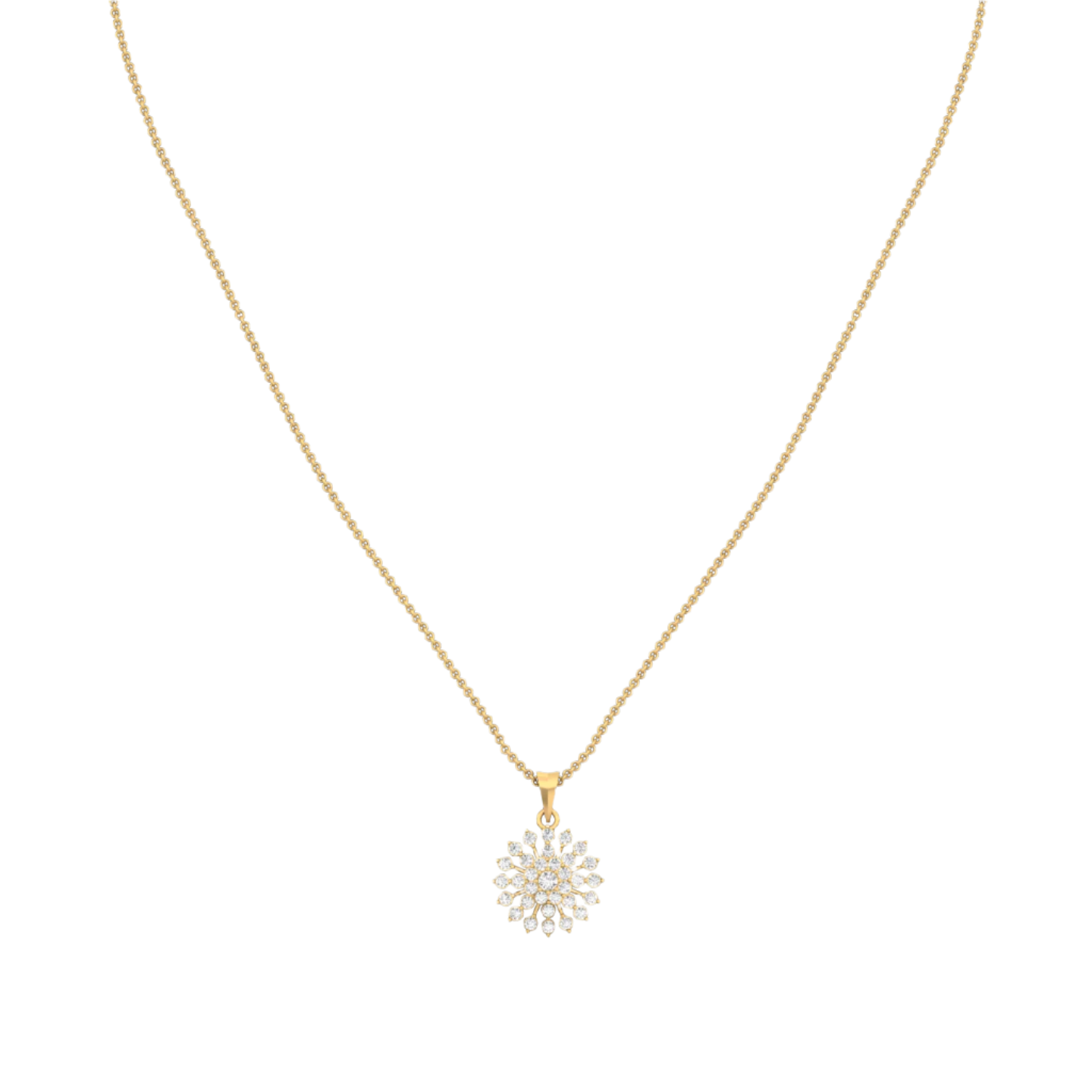 Sparkling Diamond Starburst Pendant (without Chain)