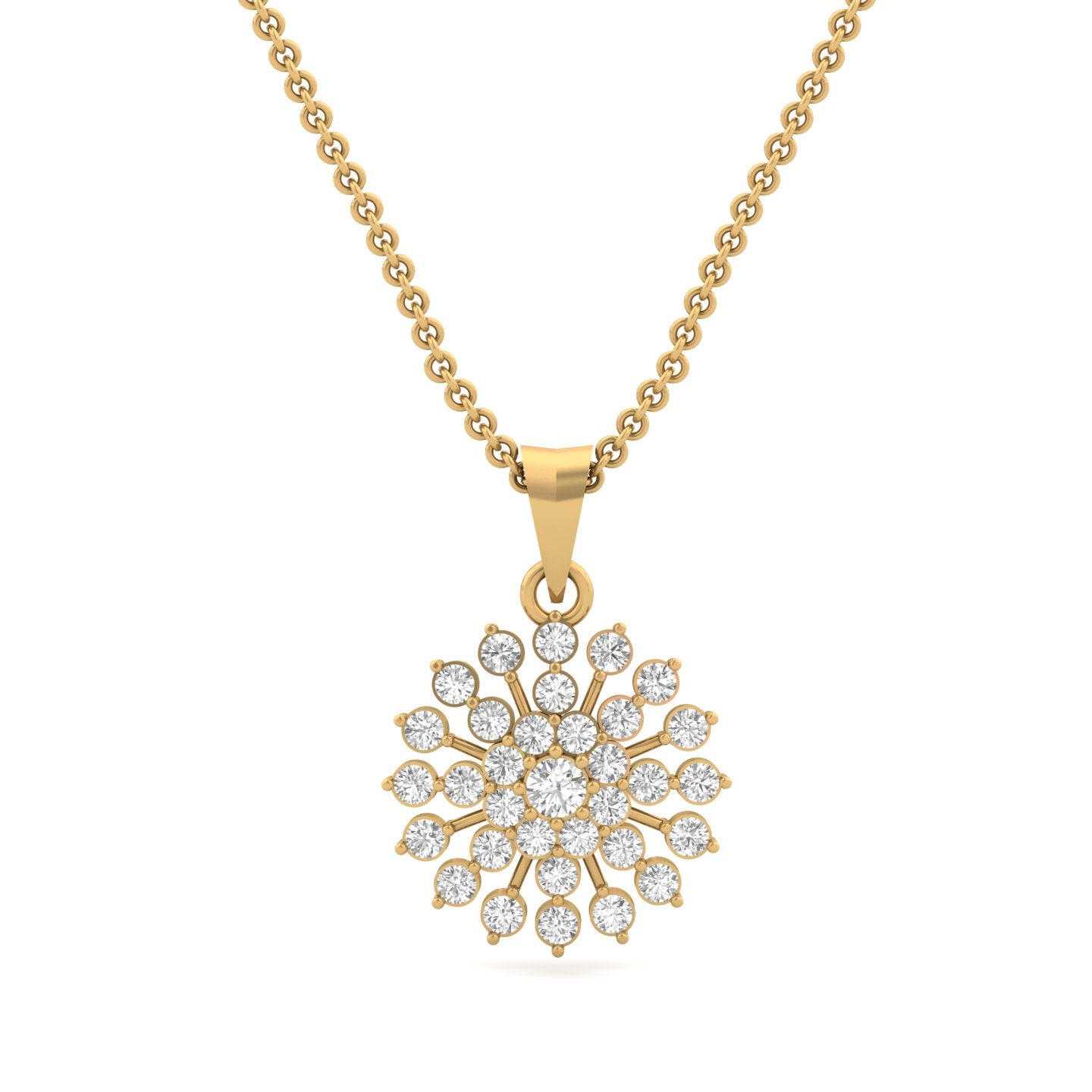 Sparkling Diamond Starburst Pendant (without Chain)