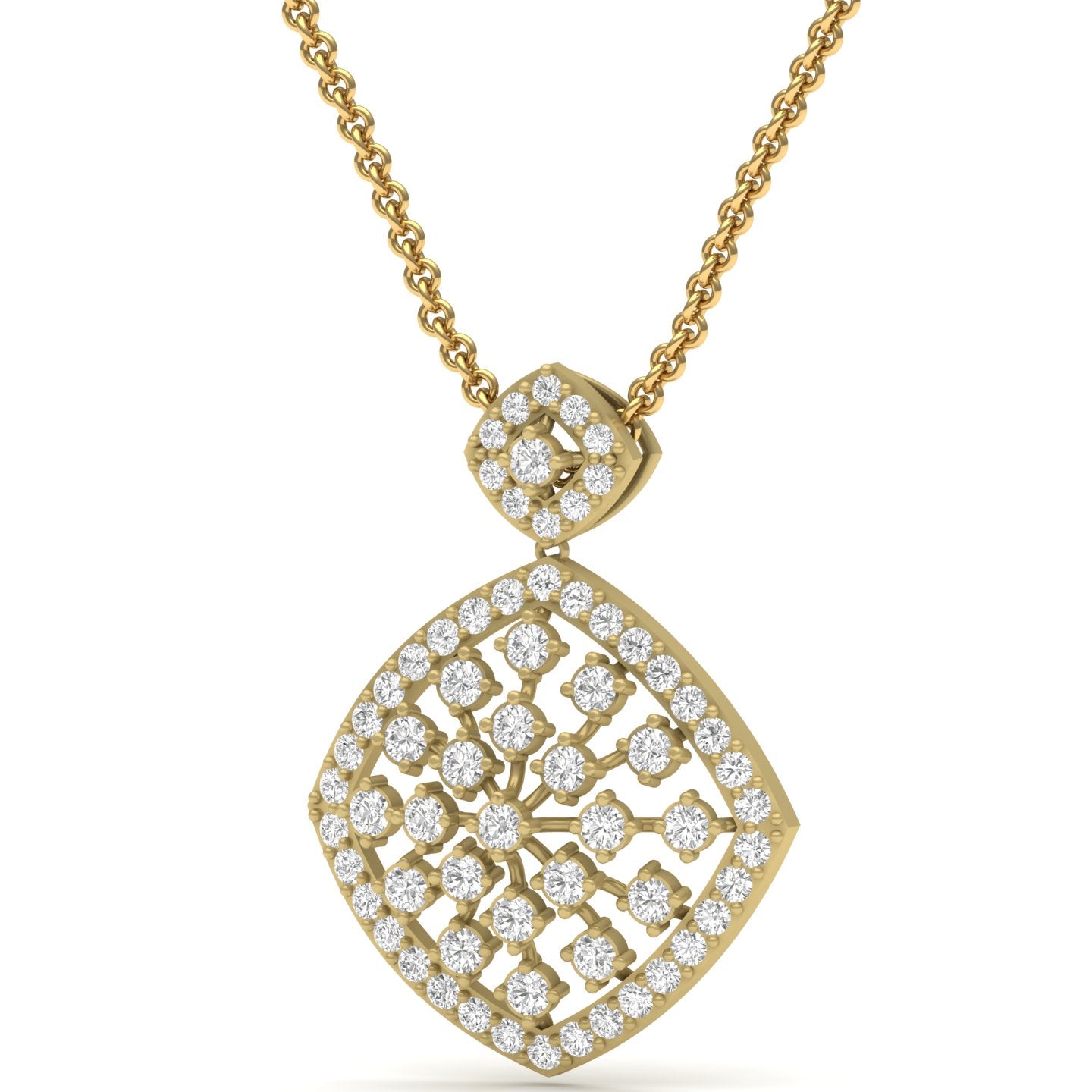 Ornate Diamond Filigree Pendant (without Chain)