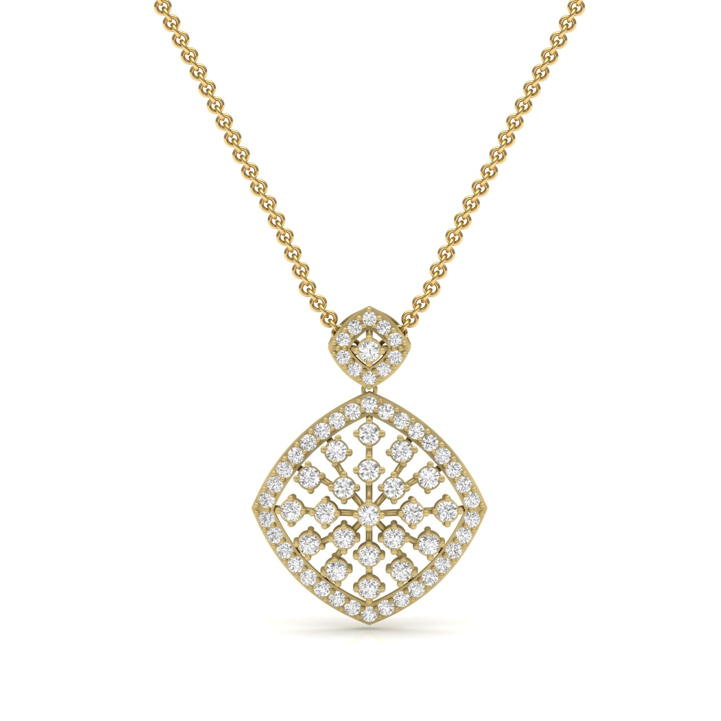 Ornate Diamond Filigree Pendant (without Chain)