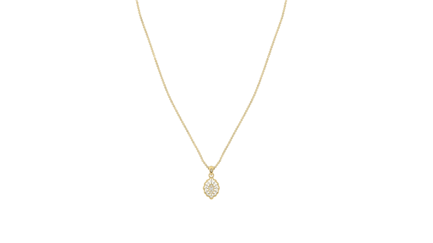 Diamond Floral Filigree Pendant (withtout Chain)