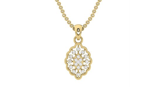 Diamond Floral Filigree Pendant (withtout Chain)