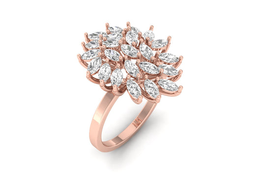 Marquise-Cut Diamonds Cocktail Ring