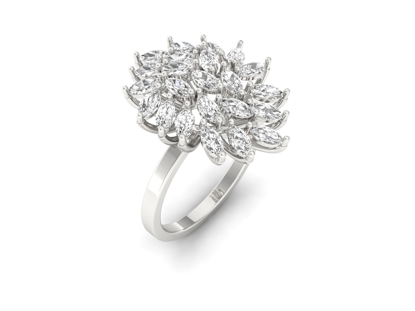 Marquise-Cut Diamonds Cocktail Ring