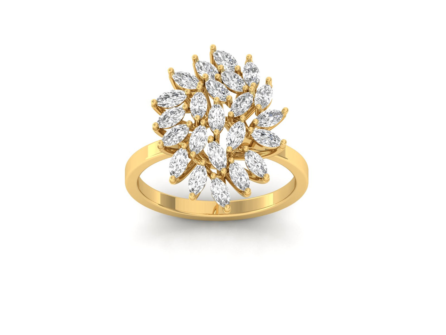 Marquise-Cut Diamonds Cocktail Ring