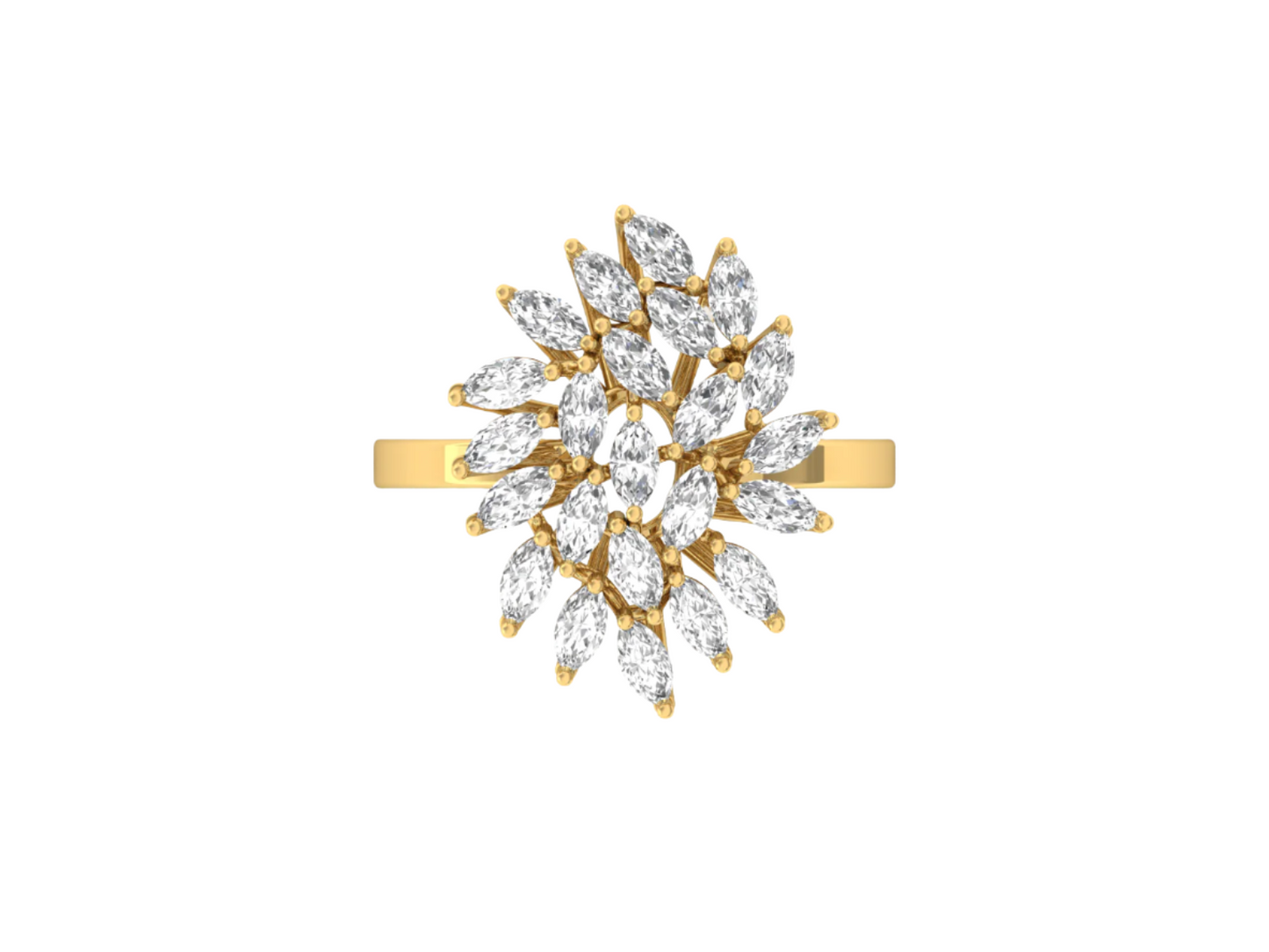 Marquise-Cut Diamonds Cocktail Ring