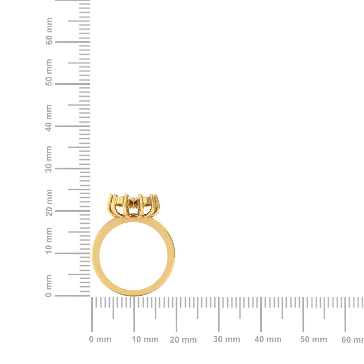 Elegant Flower Ring with Pear-Cut Diamonds